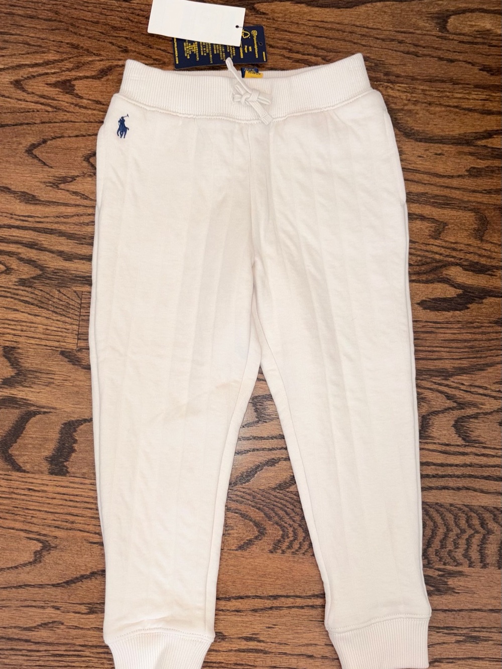 Polo by Ralph Lauren Cream Sweatpant Joggers with Navy Pony